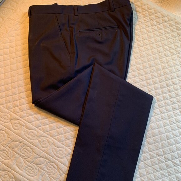 Ben Sherman Tailoring Men’s Dress Pants – Navy Wool Blend (32x32, EU 48) - Picture 1 of 9